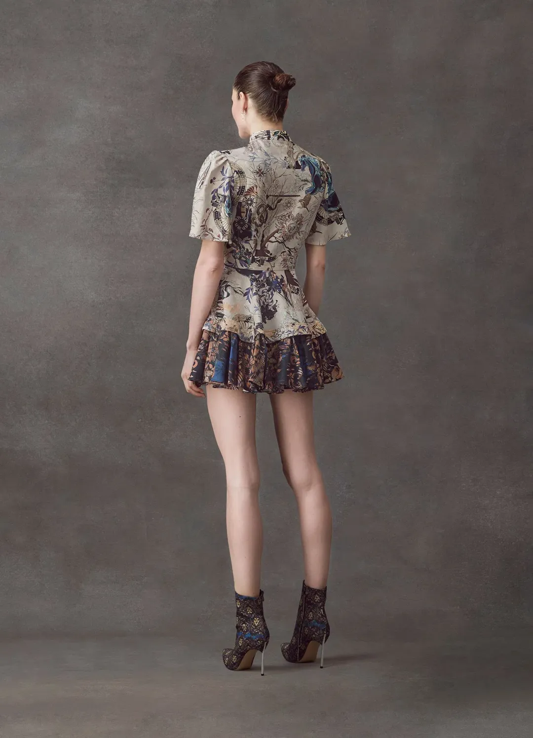 Leo Lin The Lover Cotton Linen Mini Dress Multi Size AU 8 for rent on The Volte - main image