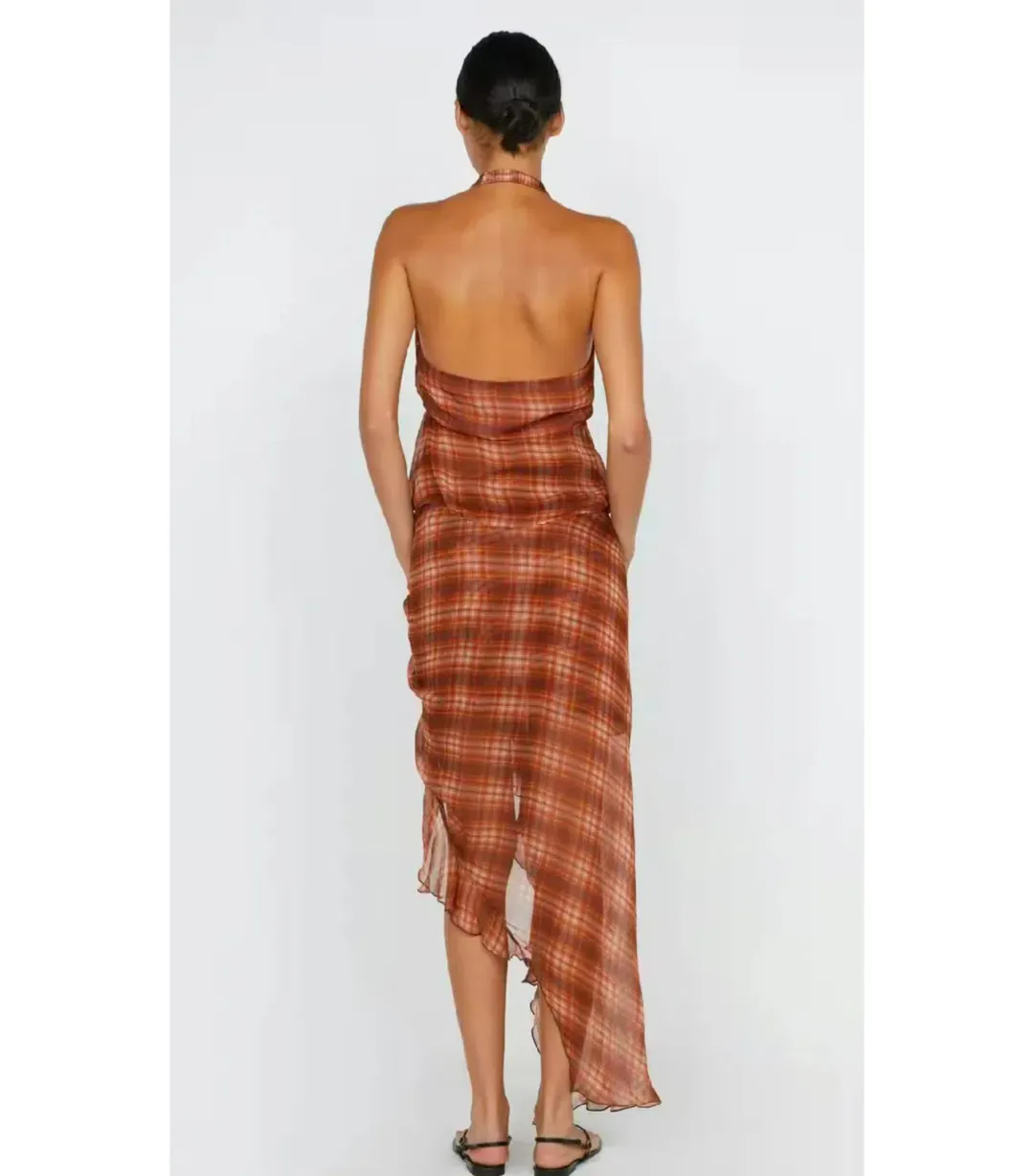 Bec And Bridge Devi Halter Top and Skirt Set in Desert Check Size AU 8 for rent on The Volte - main image