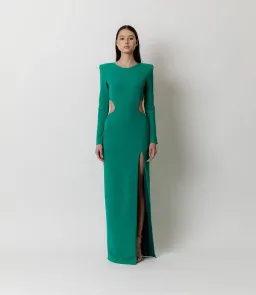 Meraki Official Frankie Cut-out Floor length Gown Green Size 8 for rent on The Volte - image 1