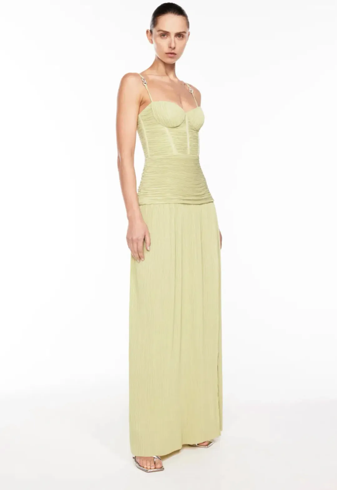 Manning Cartell Double Time Pleat Dress Pistachio Size 8 for rent on The Volte - main image