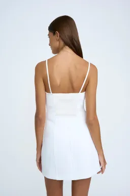By Johnny Bettina Bow Shift Mini Dress Ivory Size 8 for rent on The Volte - image 3