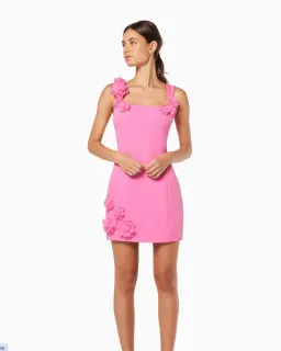 Elliatt Trompe 3D Floral Mini Dress Pink Size S / AU 8 for rent on The Volte - image 6
