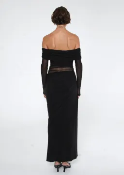 Benni Yasmin Off-Shoulder Maxi Dress Black Size 8 for rent on The Volte - image 1