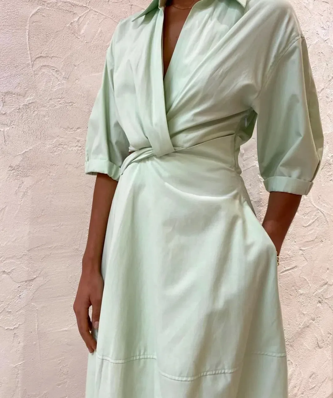 Camilla and Marc Kyra Cocoon Midi Dress in Sour Apple Green Size 8 for rent on The Volte - main image