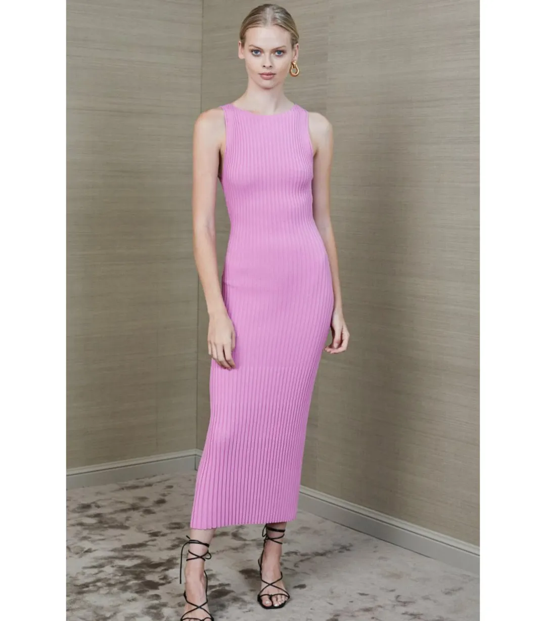 Bec & Bridge White Water Midi Dress in Bubblegum Size AU 8 for rent on The Volte - main image