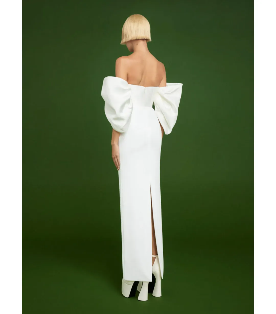 Solace London Arla Gown in Ivory Size AU 12 for rent on The Volte - main image