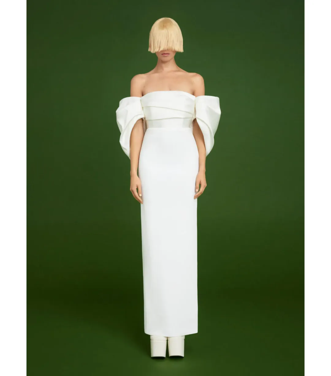 Solace London Arla Gown in Ivory Size AU 12 for rent on The Volte - main image