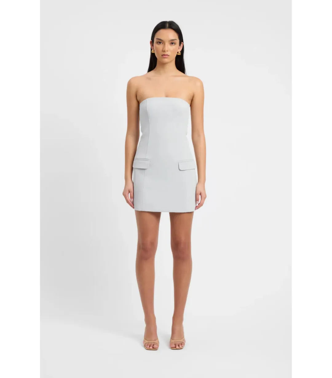 Kookai Ariel Pocket Mini Dress in Soft Grey Size 38 / AU 10 for rent on The Volte - main image