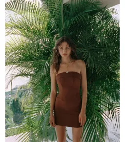 With Jéan Chloe Corset Dress in Chocolate Brown Size S / AU 8 for rent on The Volte - image 2