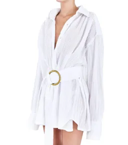 BAMBA SWIM Titan Shirt Dress in White Size S / AU 8  for rent on The Volte - image 6