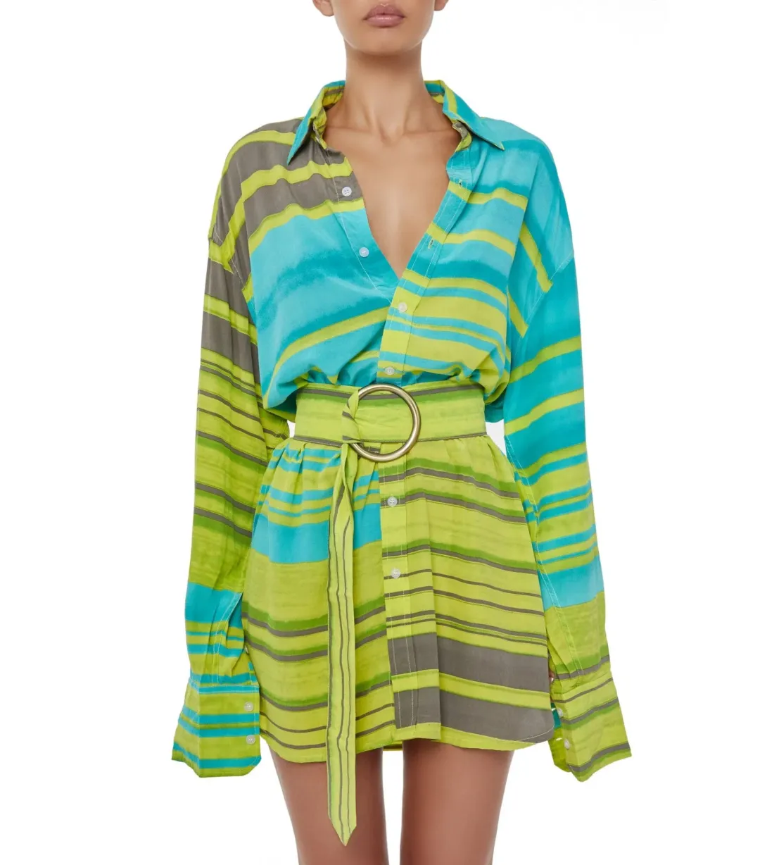 Bamba Swim Titan Shirt Dress in Reef Size S / AU 8 for rent on The Volte - main image