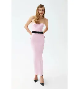 THE NEW ARRIVALS by İlkyaz Özel Noele Column Dress Baby Pink Size 10/M for rent on The Volte - image 4