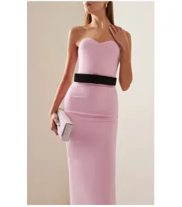 THE NEW ARRIVALS by İlkyaz Özel Noele Column Dress Baby Pink Size 10/M for rent on The Volte - image 7