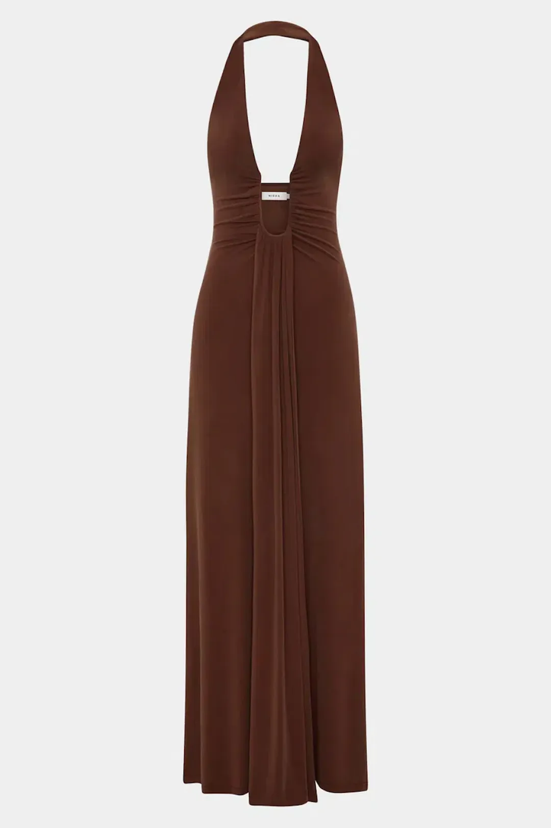 Misha Jennifer Cupro Dress In Cedar Brown Size S / AU 8  for rent on The Volte - main image