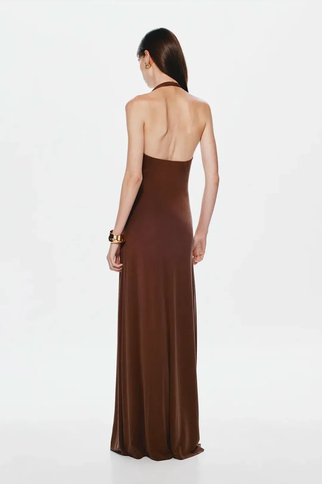 Misha Jennifer Cupro Dress In Cedar Brown Size S / AU 8  for rent on The Volte - main image