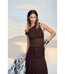 Misha The Sisal Mesh Dress in Espresso Size S / AU 8-10 for rent on The Volte - image 6
