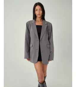 Motel Rocks Maiwa Blazer Size XS / AU 8 and Ima Mini Skirt Size M / AU 12 Set in Charcoal for rent on The Volte - image 3