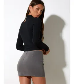 Motel Rocks Maiwa Blazer Size XS / AU 8 and Ima Mini Skirt Size M / AU 12 Set in Charcoal for rent on The Volte - image 6