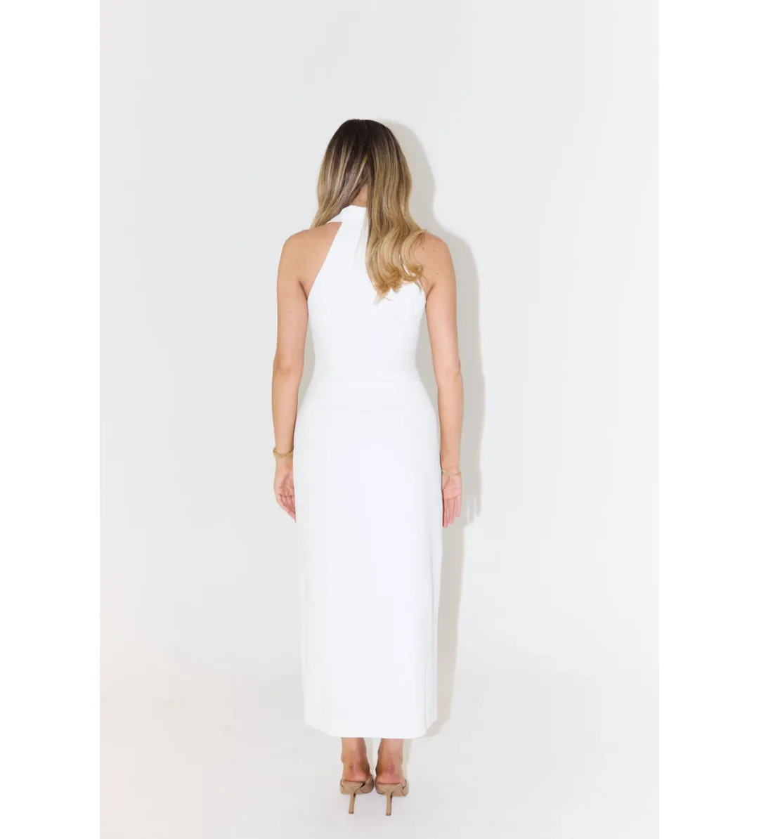 Odd Muse The Ultimate Muse Collar Maxi Dress White Size AU 12 for rent on The Volte - main image