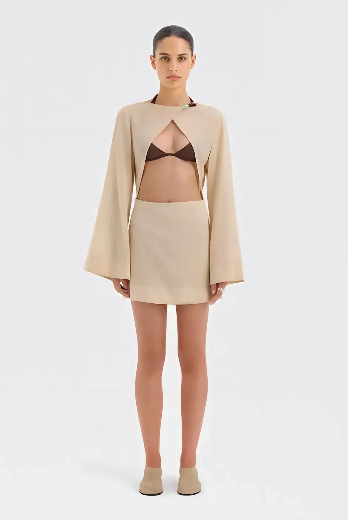 Sir The Label Blair Beaded Mini Dress Cream Size 1 / AU 8 for rent on The Volte - main image