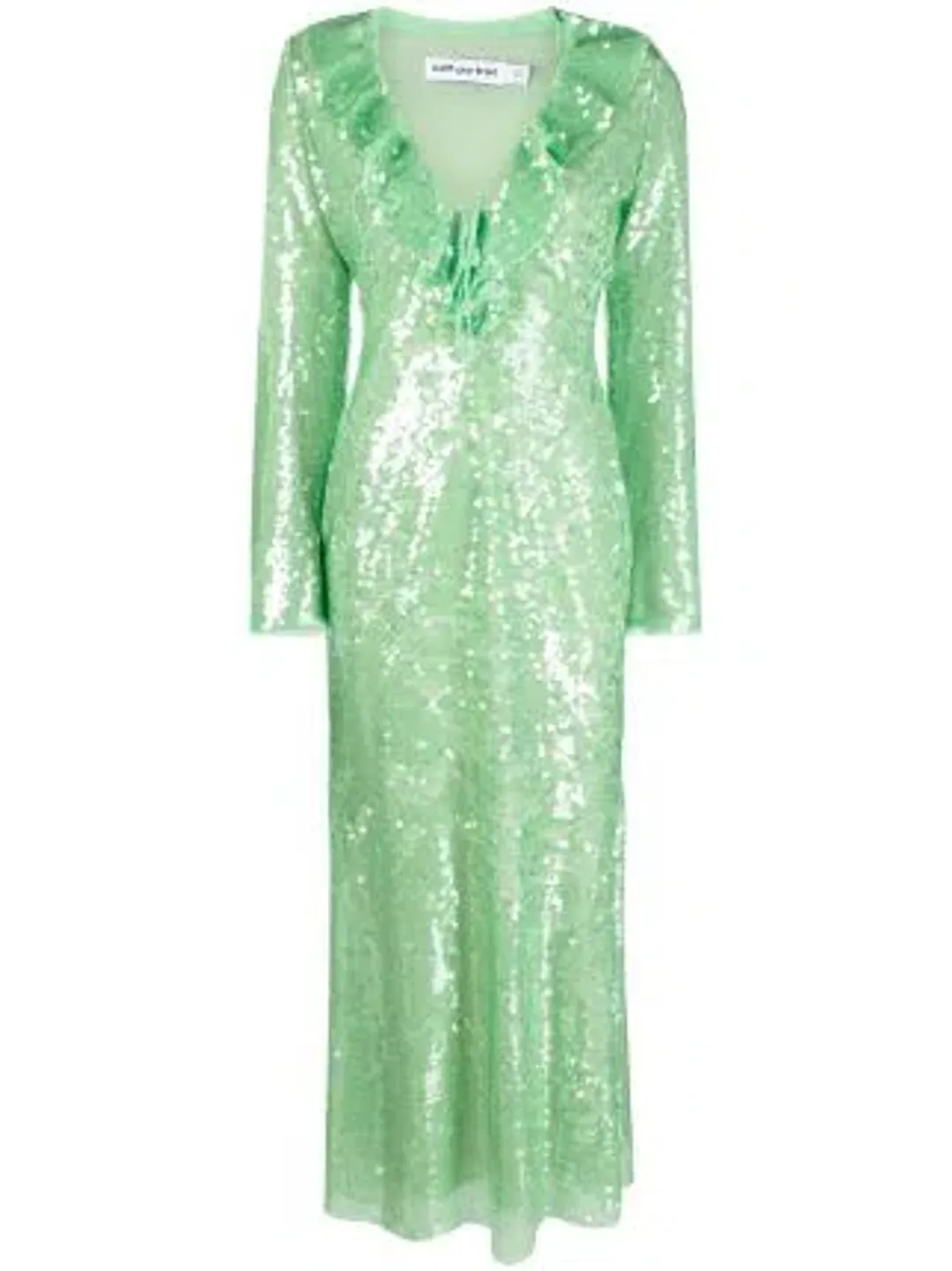 Self Portrait Sequin Midi Dress Green Size 6  for rent on The Volte - main image