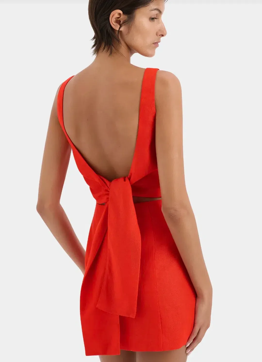 Sir the Label Iris Tie Mini Dress Red Size 6  for rent on The Volte - main image