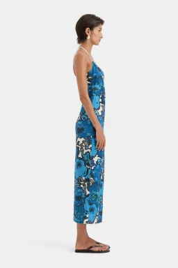 Sir the Label Camellia Midi Dress Blue Flora Print Size 2 (AU 10) for rent on The Volte - image 2