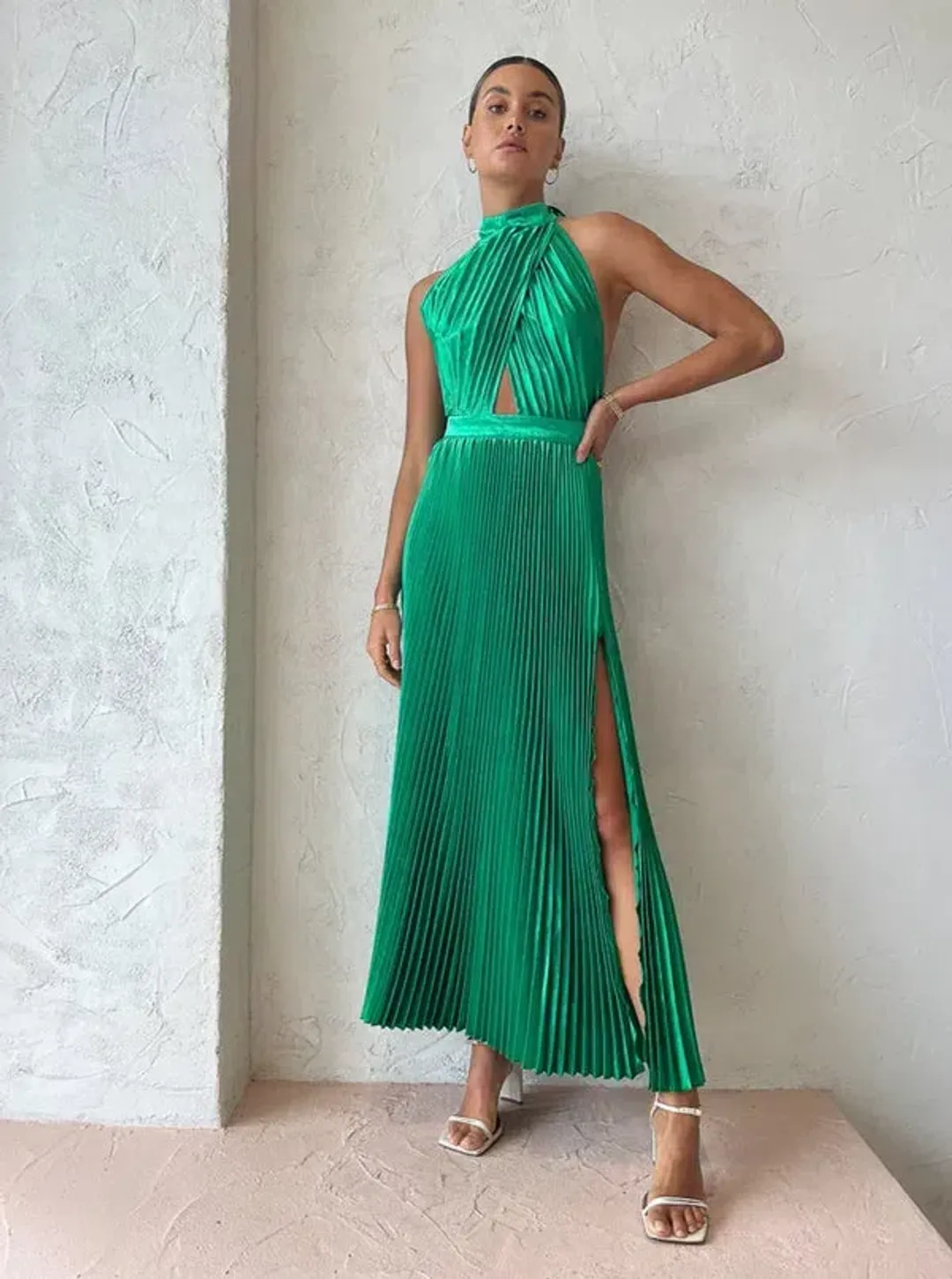 L'Idee Renaissance Gown in Bright Green Size AU 10  for rent on The Volte - main image