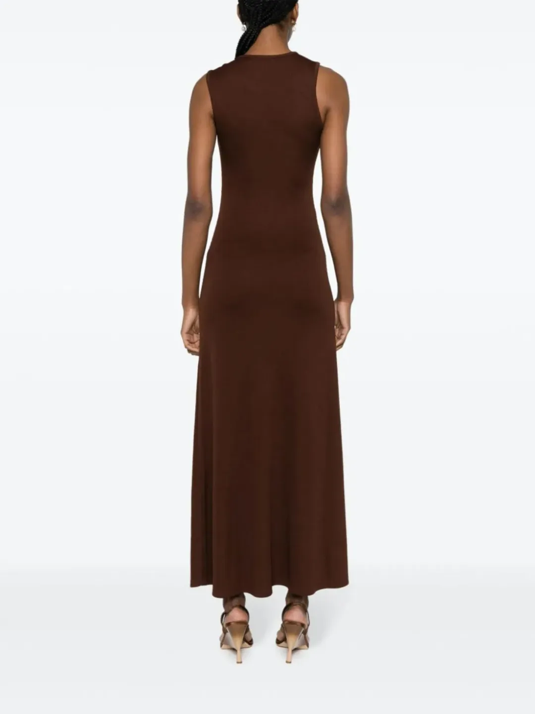 Christopher Esber Callisto Duality Cut Out Gathered Dress Brown Size 8 for rent on The Volte - main image