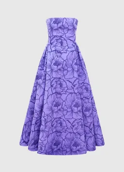 Leo Lin Nora Bustier Maxi Dress in Lavender Size AU 16 for rent on The Volte - image 3