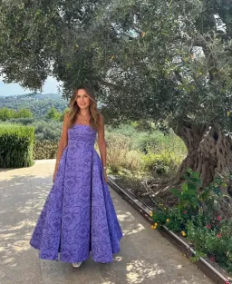 Leo Lin Nora Bustier Maxi Dress in Lavender Size AU 16 for rent on The Volte - image 1