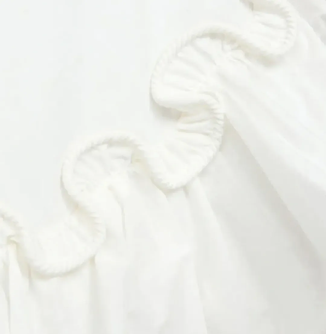 By Johnny Rope Frill Asymmetrical Mini Dress Ivory Size 12 for rent on The Volte - main image