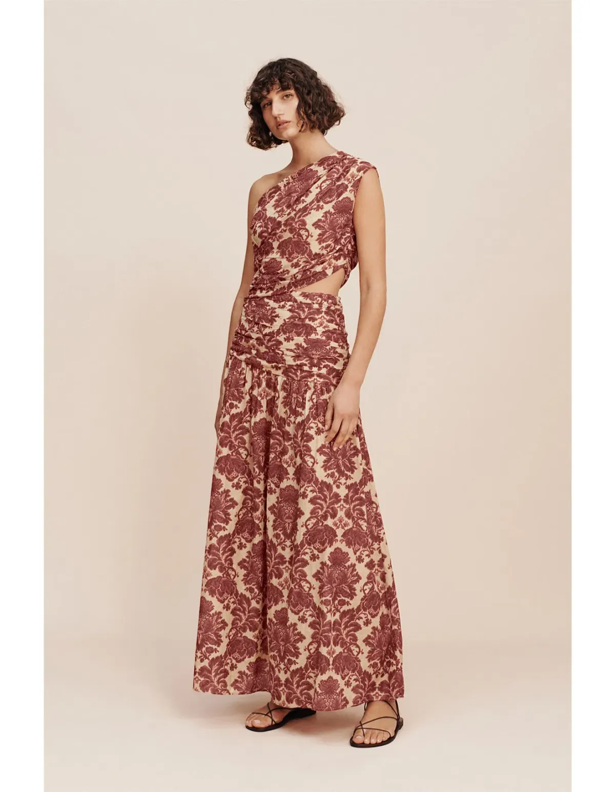 Posse The Label Joslin One Shoulder Dress Crimson Multi Size XS / AU 6 for rent on The Volte - main image