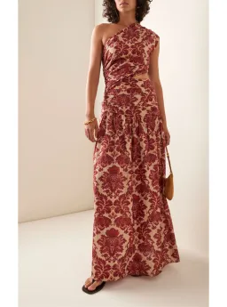 Posse The Label Joslin One Shoulder Dress Crimson Multi Size XS / AU 6 for rent on The Volte - image 4