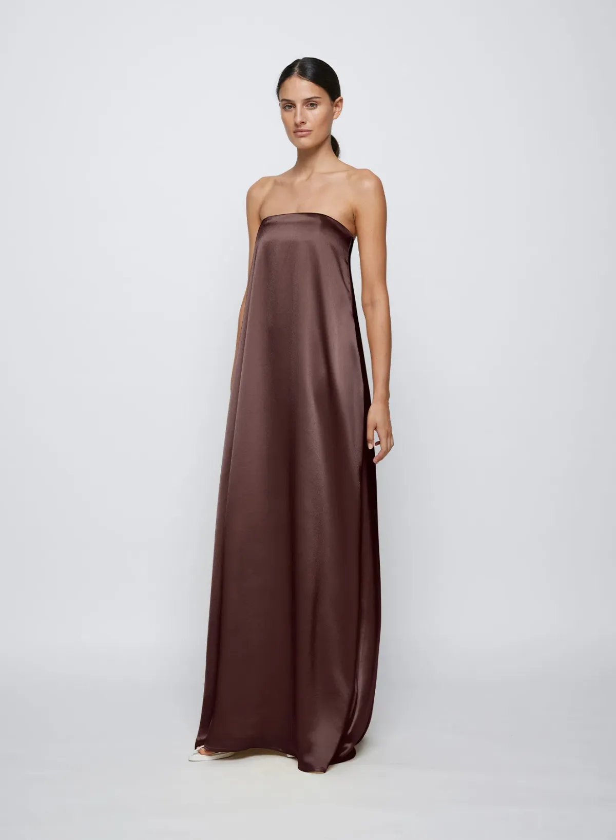 Anna Quan Delfina Dress in Shaved Chocolate Size 12 for rent on The Volte - main image