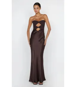 Bec & Bridge Halle Strapless Dress Chocolate Size AU 6 for rent on The Volte - image 1