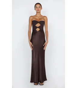 Bec & Bridge Halle Strapless Dress Chocolate Size AU 6 for rent on The Volte - image 3