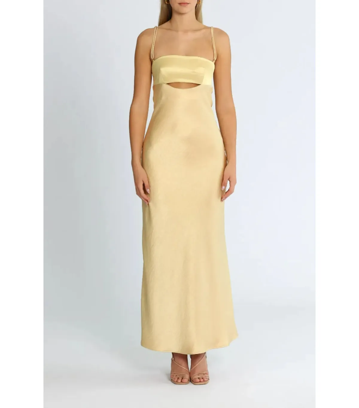 Bec & Bridge Carrie Maxi Dress Yellow Champagne Size AU 6 for rent on The Volte - main image
