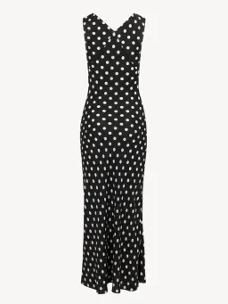Realisation Par The Delphine Silk Maxi Dress in Midnight Spot Size M / AU 10 for rent on The Volte - image 5