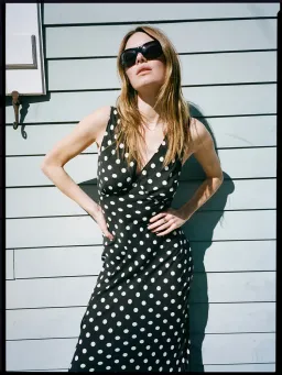 Realisation Par The Delphine Silk Maxi Dress in Midnight Spot Size M / AU 10 for rent on The Volte - image 2