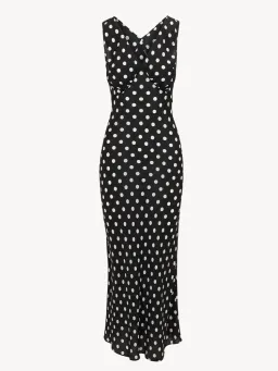 Realisation Par The Delphine Silk Maxi Dress in Midnight Spot Size M / AU 10 for rent on The Volte - image 6