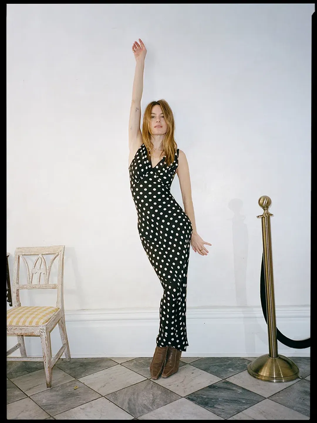 Realisation Par The Delphine Silk Maxi Dress in Midnight Spot Size M / AU 10 for rent on The Volte - main image