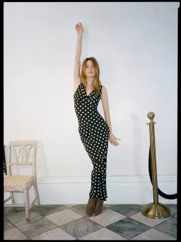 Realisation Par The Delphine Silk Maxi Dress in Midnight Spot Size M / AU 10 for rent on The Volte - image 1