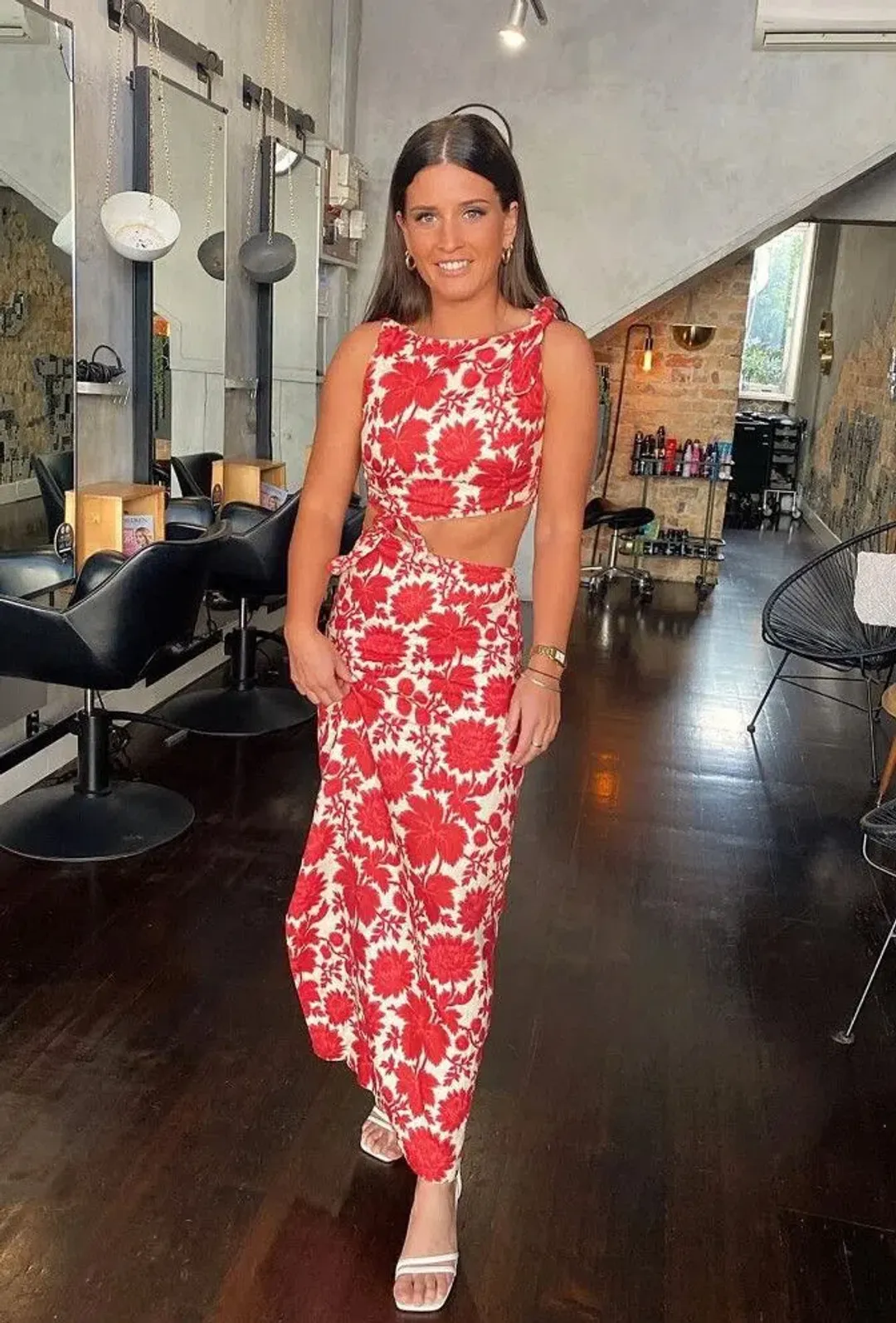 Sir the Label Cinta Knot Dress in Valentina Floral Size 1 / AU 8  for rent on The Volte - main image