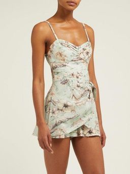 Zimmermann Wayfarer Wrap Playsuit Floral Size 2 / Au 12  for rent on The Volte - image 2