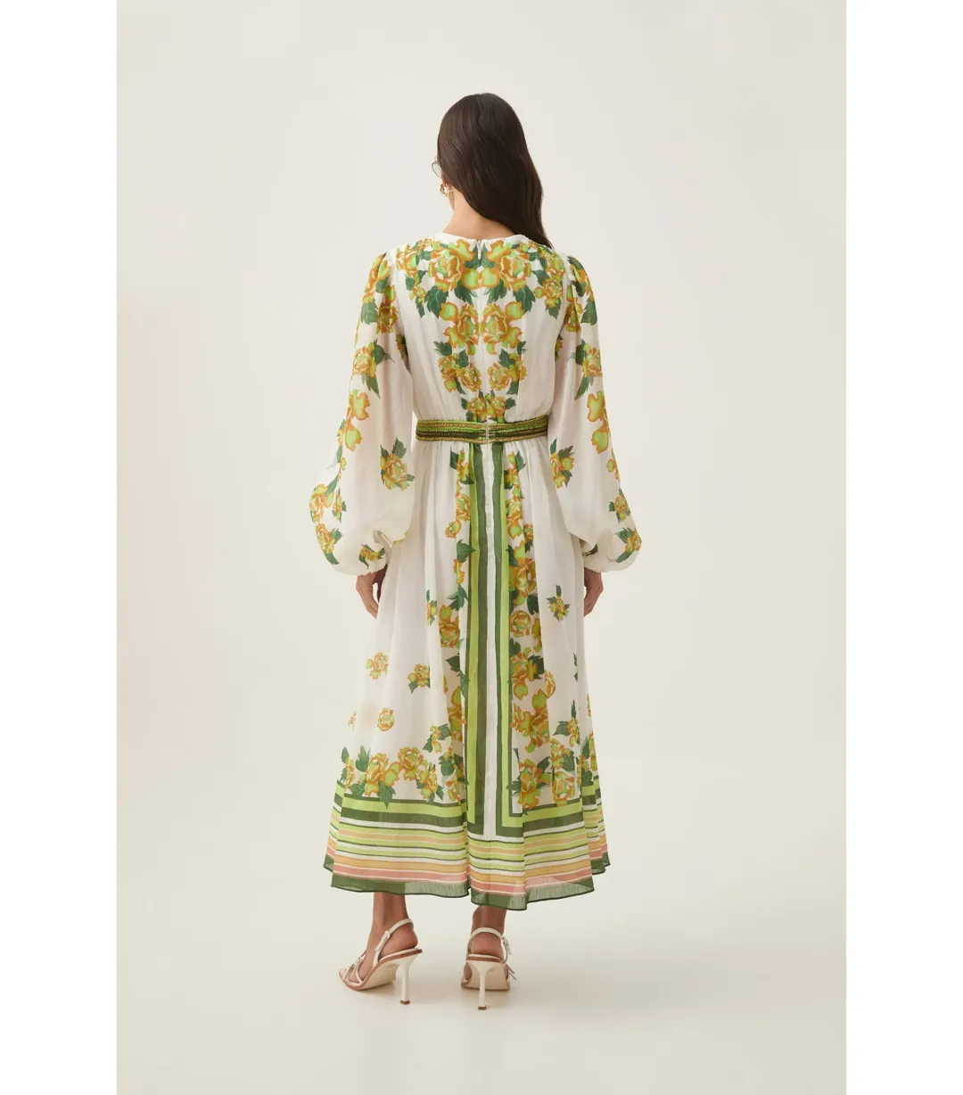 Aje Secret Border Print Midi Dress in Garden Peony Size AU 16 for rent on The Volte - main image