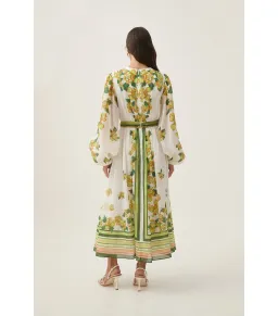 Aje Secret Border Print Midi Dress in Garden Peony Size AU 16 for rent on The Volte - image 3