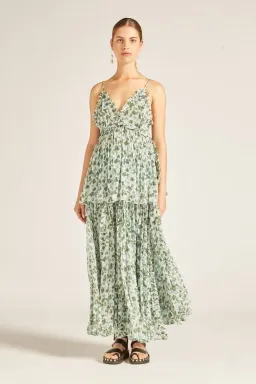 Lee Mathews Nina Silk Crinkle Cami Dress Floral Size 10 for rent on The Volte - image 1