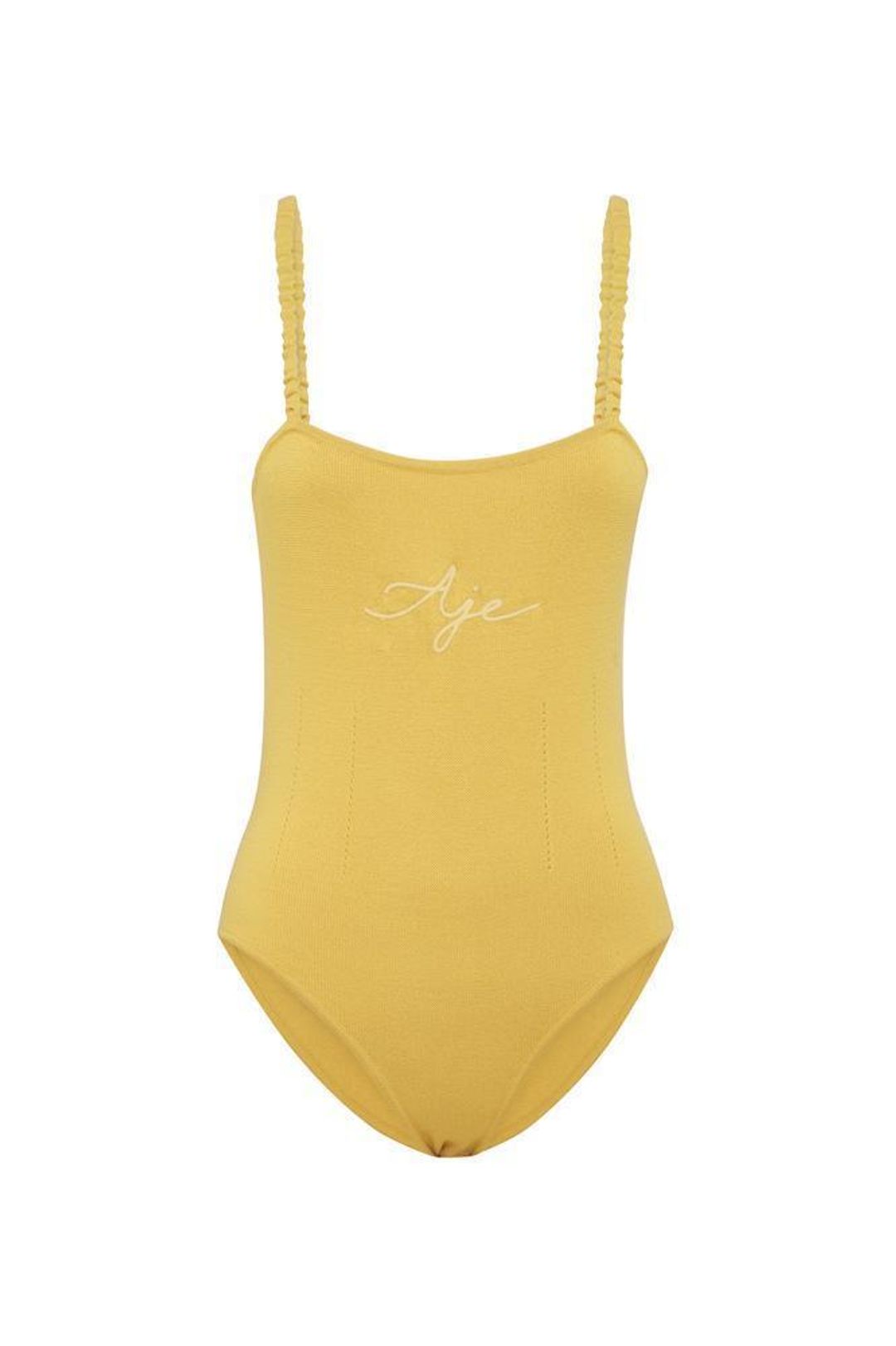 Aje Emma Logo Bodysuit Yellow Size 8 for rent on The Volte - main image