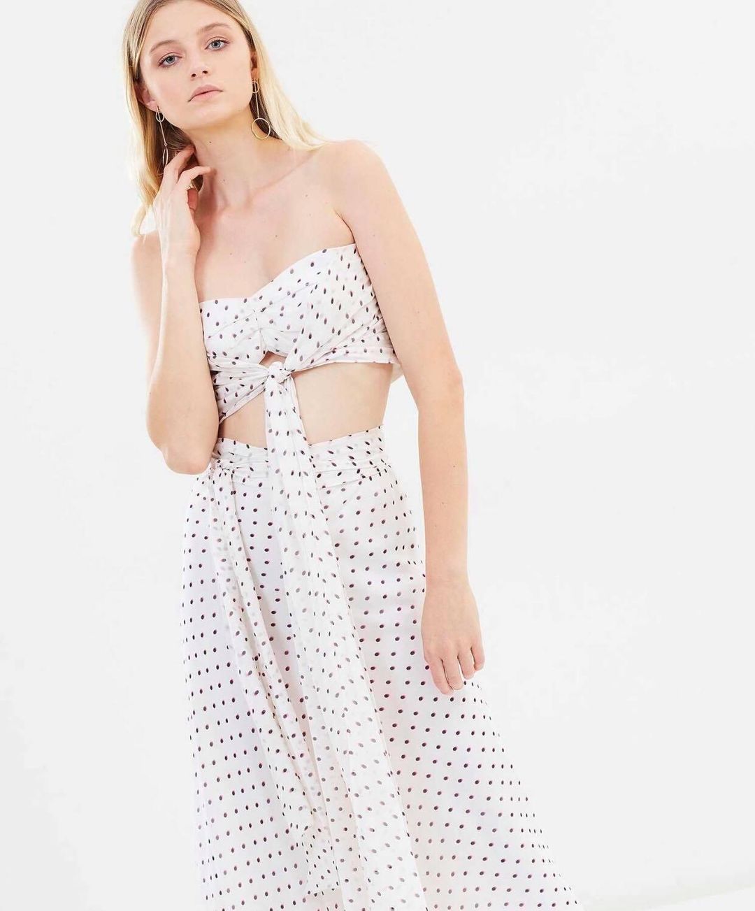 Bec & Bridge Little Cuba Tie Top & Skirt Polka Dot Print Size AU 8 for rent on The Volte - main image